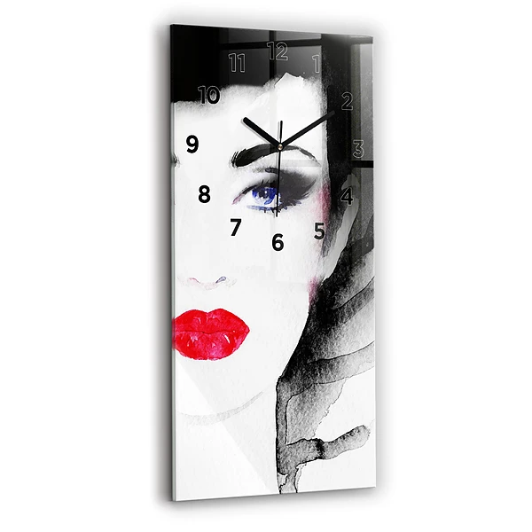 Horloge verticale en verre Portrait d'une femme