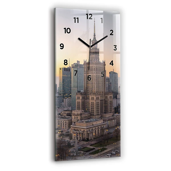 Horloge verticale en verre Panorama de Varsovie