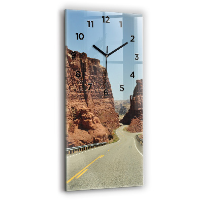 Horloge murale en verre rectangulaire Route 66 aux États-Unis