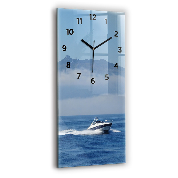 Horloge verticale en verre Bateau flottant sur l'océan