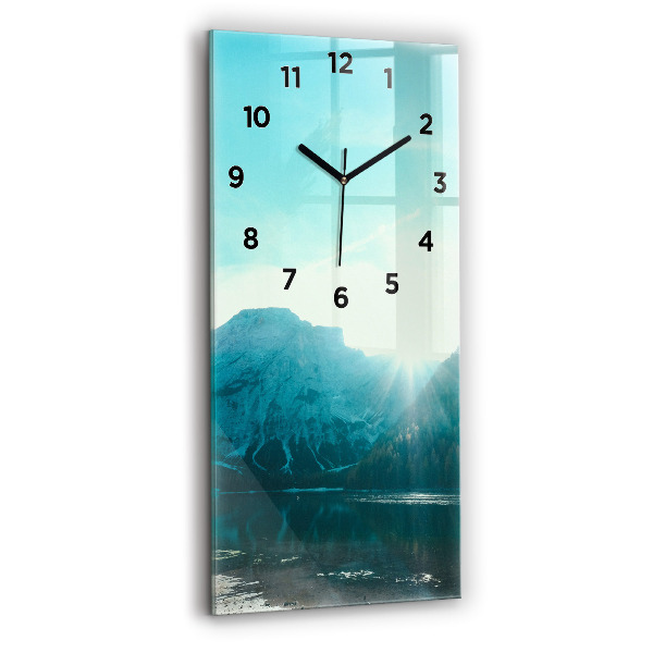 Horloge verticale en verre Montagne et rivière en Pologne