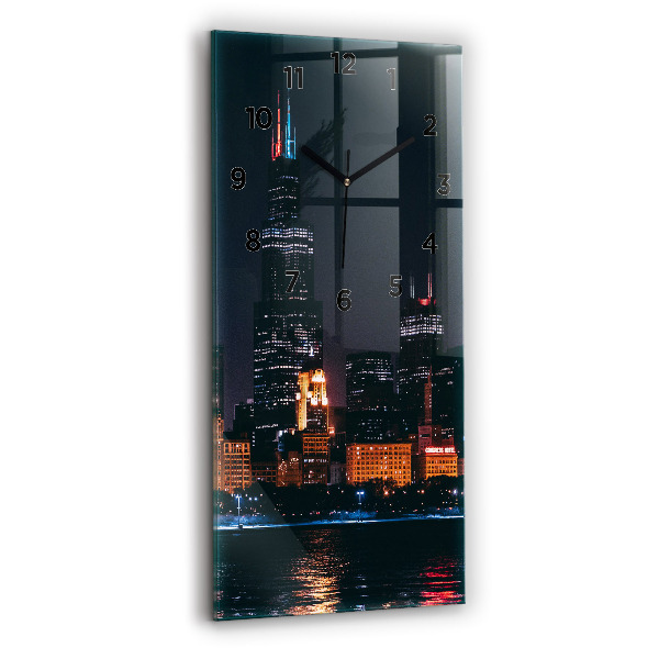 Horloge verticale en verre Paysage urbain de Chicago