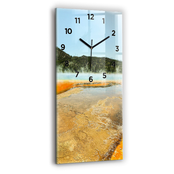 Horloge murale verticale Lac avec montagnes