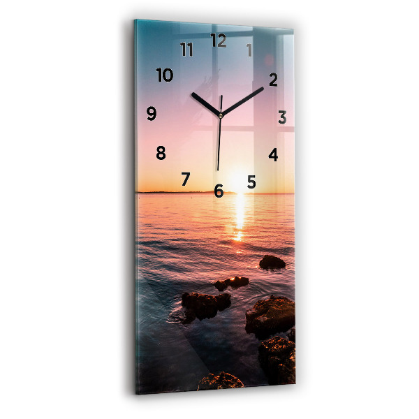 Horloge rectangulaire verticale Rochers au coucher du soleil