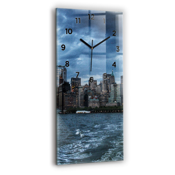 Horloge murale en verre rectangulaire Panorama de New York