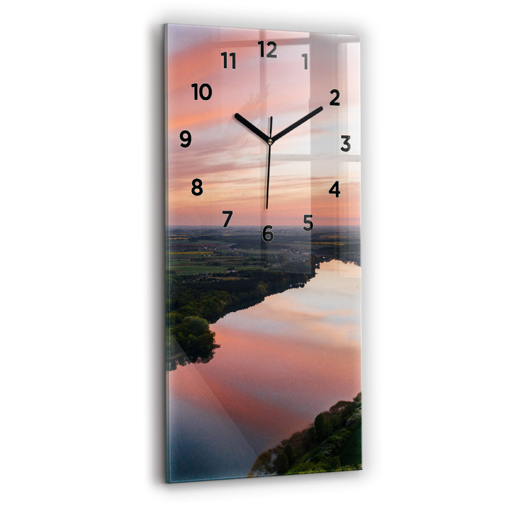 Horloge rectangulaire verticale Vue d'un lac