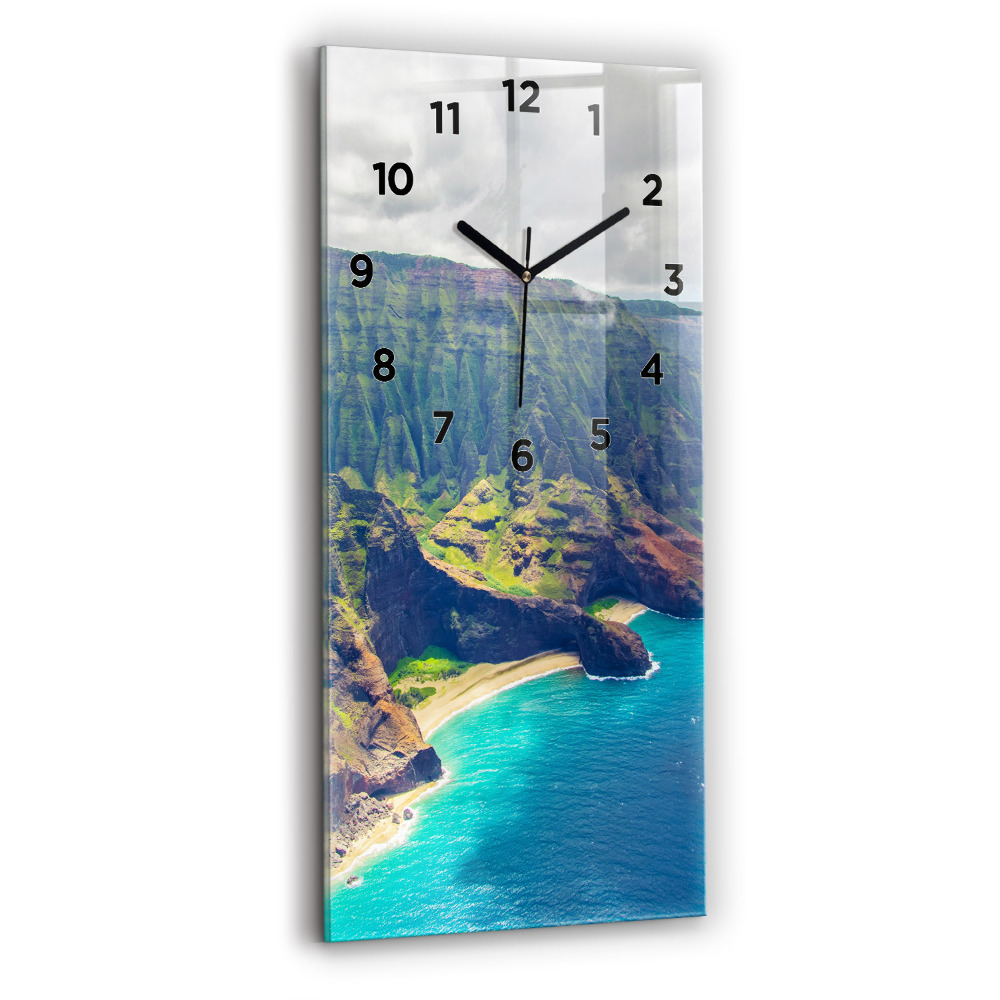 Horloge murale en verre rectangulaire Mer à Hawaï