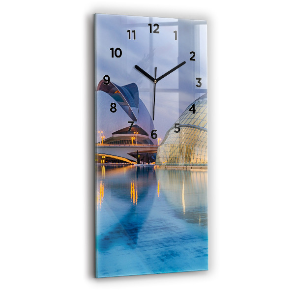 Horloge rectangulaire verticale Coucher de soleil en ville