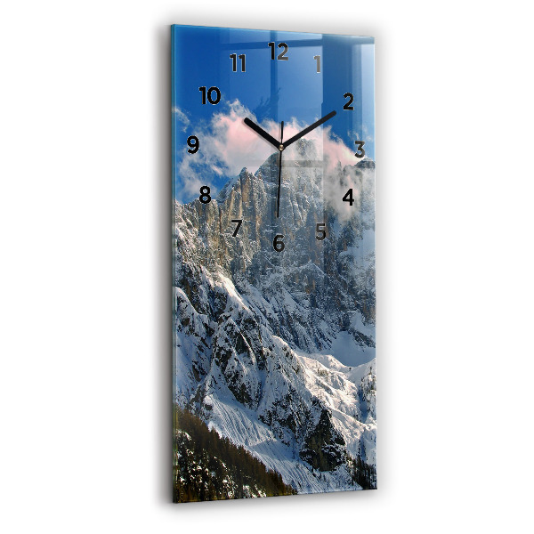 Horloge verticale en verre Montagnes sous un ciel bleu