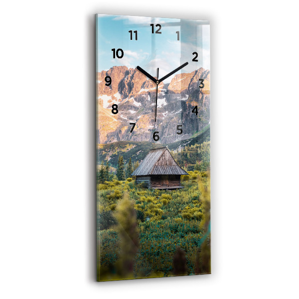 Horloge murale en verre rectangulaire Chalet dans les Tatras