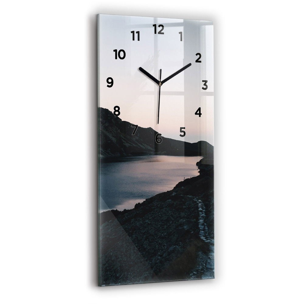 Horloge rectangulaire verticale Lac et montagnes