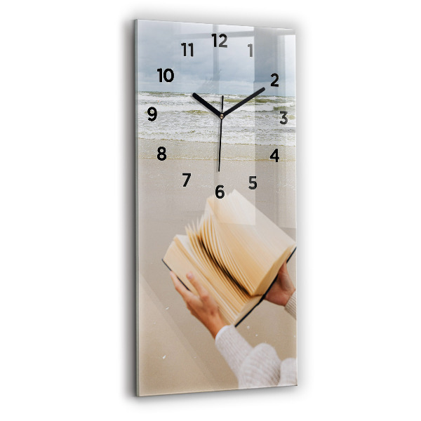 Horloge murale en verre rectangulaire Un moment avec un livre