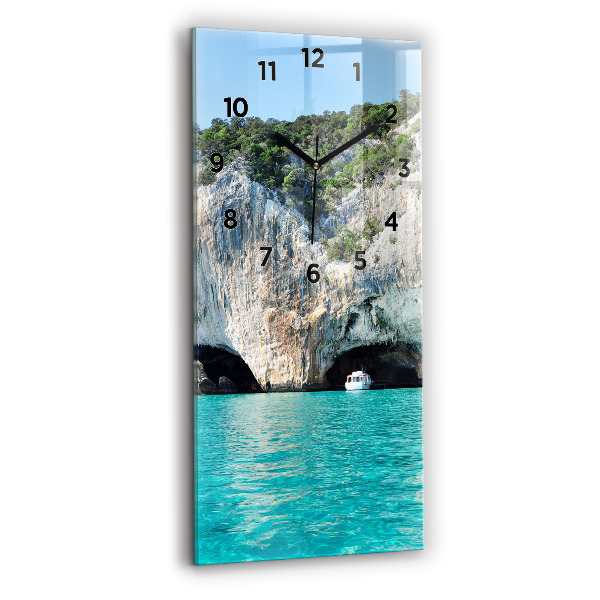 Horloge murale en verre rectangulaire Grotte sous-marine