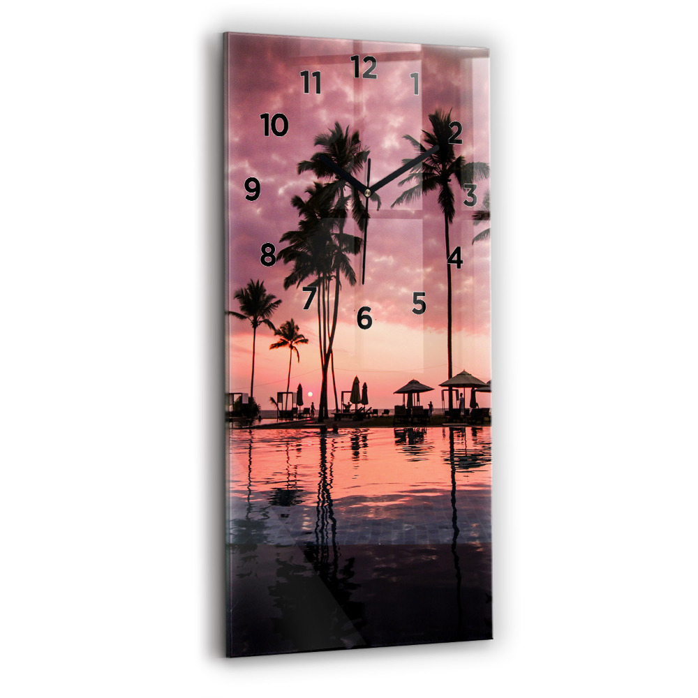 Horloge rectangulaire verticale Palmiers à Hawaï