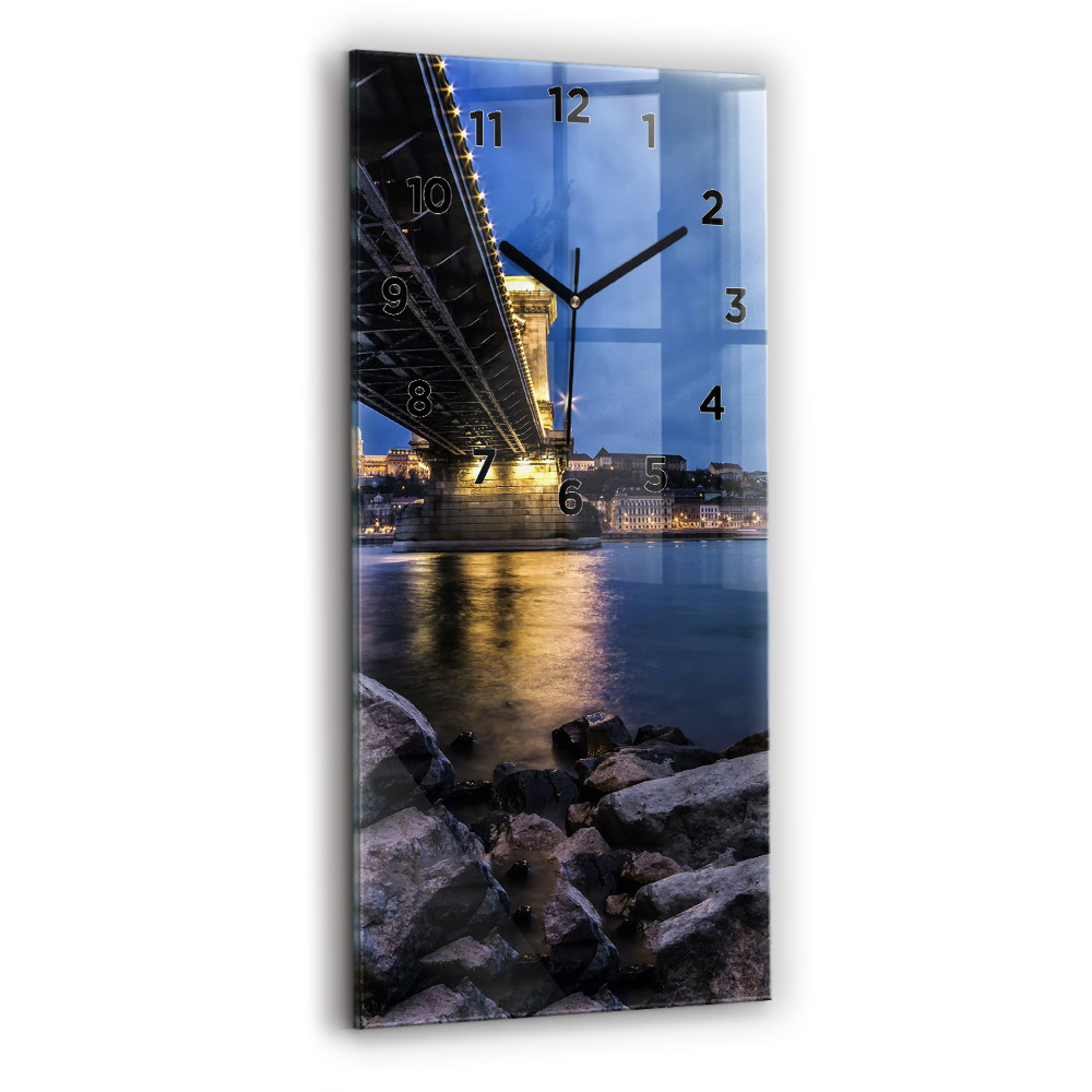 Horloge murale verticale Rivage rocheux sous le pont