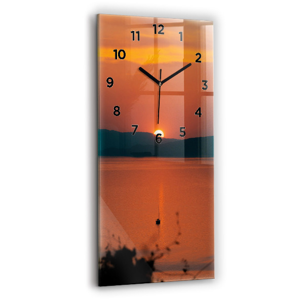 Horloge rectangulaire verticale Lac Balaton le soir