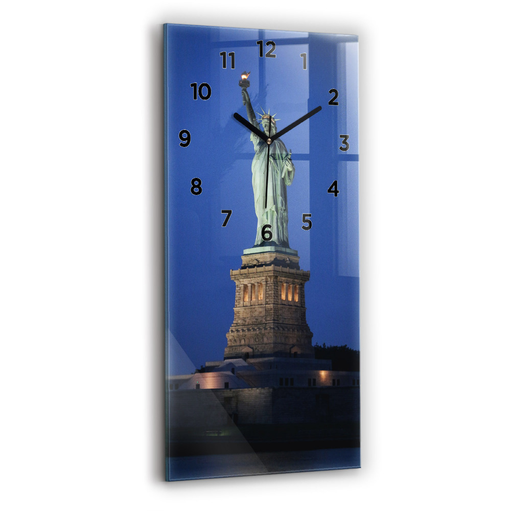 Horloge murale en verre rectangulaire Statue de la Liberté à New York