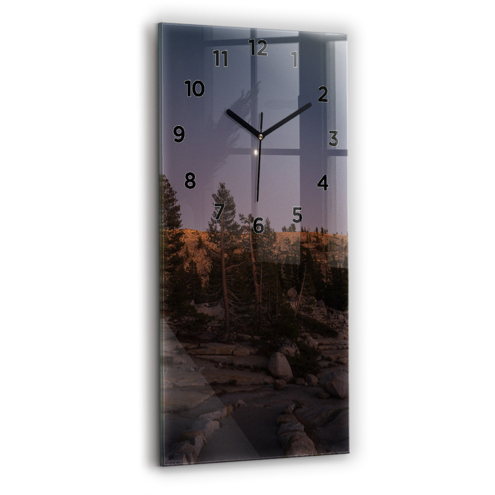 Horloge verticale en verre La route rocailleuse de Yosemite