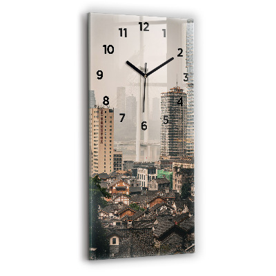 Horloge murale en verre rectangulaire Vieille ville de Chongqing