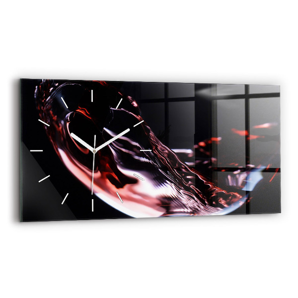 Horloge rectangulaire horizontale Verre de vin