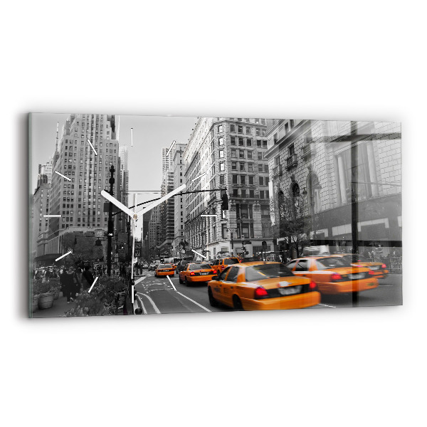 Horloge rectangulaire horizontale Manhattan et taxis