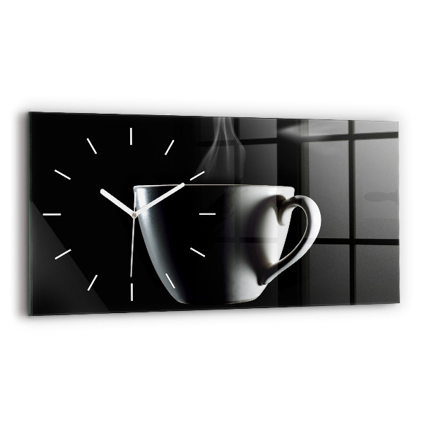 Horloge horizontale en verre Tasse de café