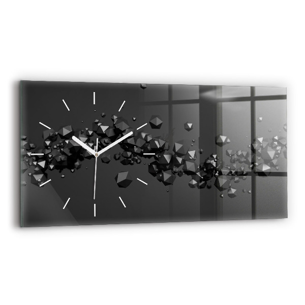 Horloge horizontale en verre Abstraction noire