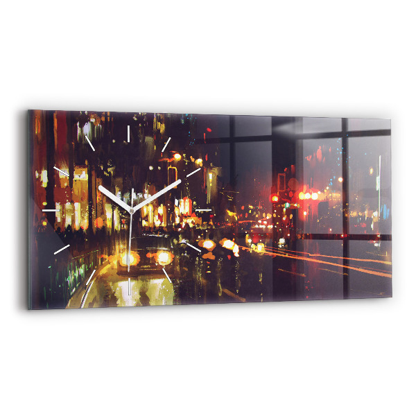 Horloge rectangulaire horizontale Ville peinte