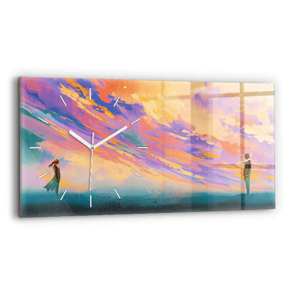 Horloge horizontale en verre Amour platonique