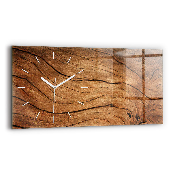 Horloge horizontale en verre Vieux bois