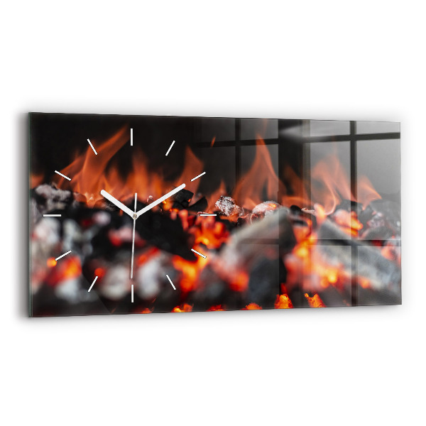 Horloge horizontale en verre Grille