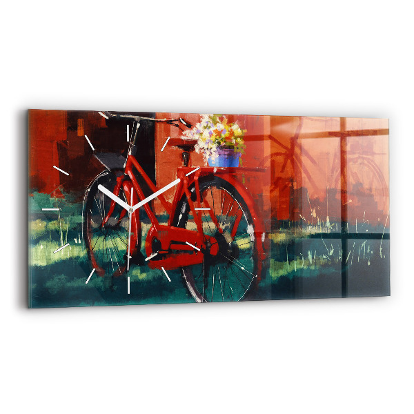 Horloge murale horizontale Vélo peint