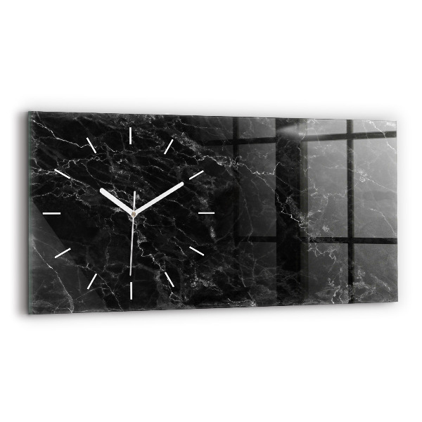 Horloge horizontale en verre Marbre foncé