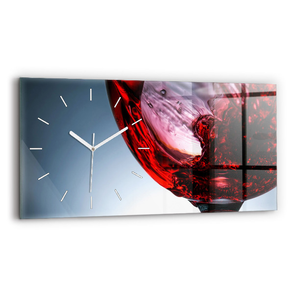 Horloge rectangulaire horizontale Verre à vin