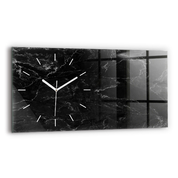 Horloge rectangulaire horizontale Marbre noir