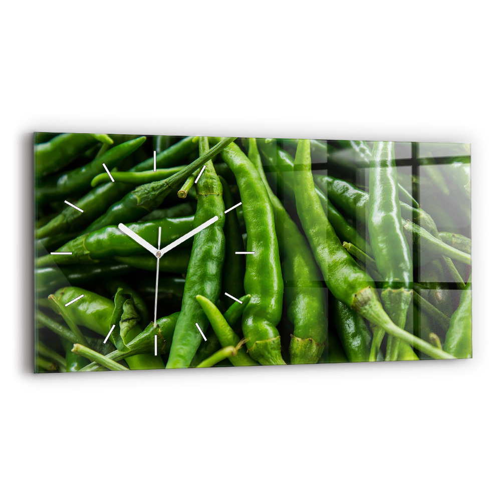 Horloge rectangulaire horizontale Poivre vert