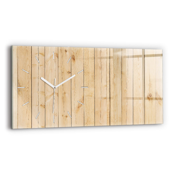 Horloge murale horizontale Planches en bois