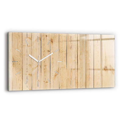 Horloge murale horizontale Planches en bois