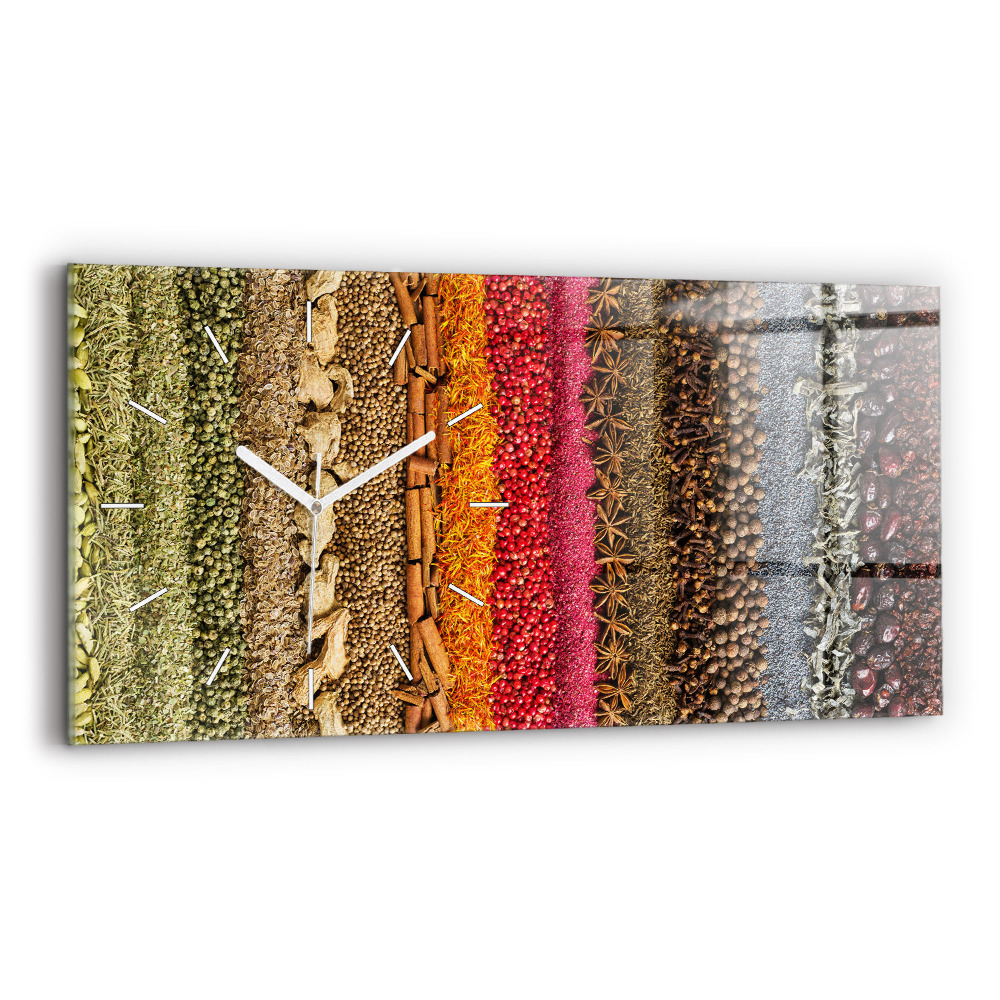 Horloge murale horizontale Rangées d'épices