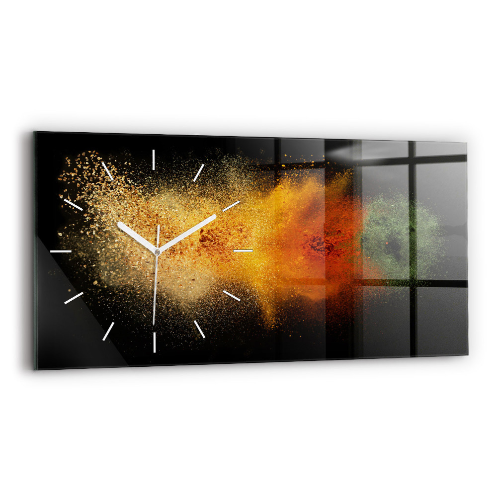 Horloge murale horizontale Épices éparpillées