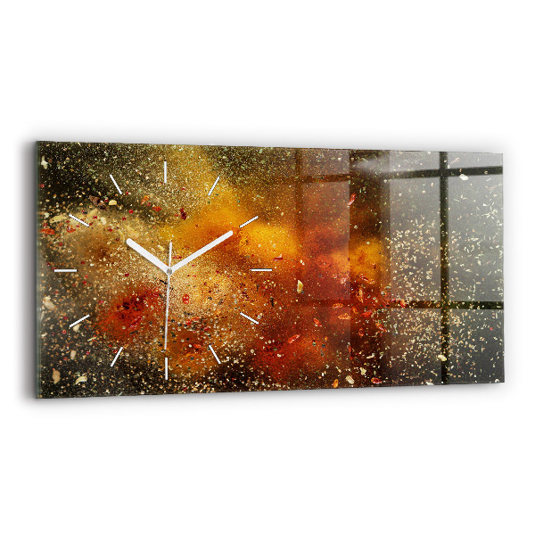 Horloge horizontale en verre Abstraction d'épices