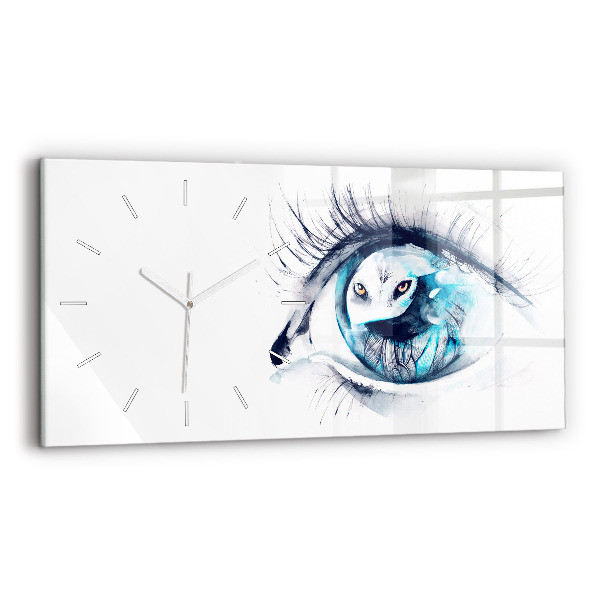 Horloge murale horizontale Illustration d'un loup