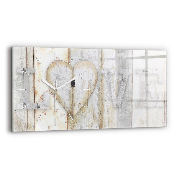 Horloge horizontale en verre Inscription d'amour