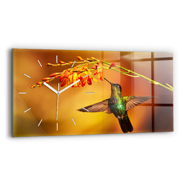 Horloge horizontale en verre Oiseau colibri