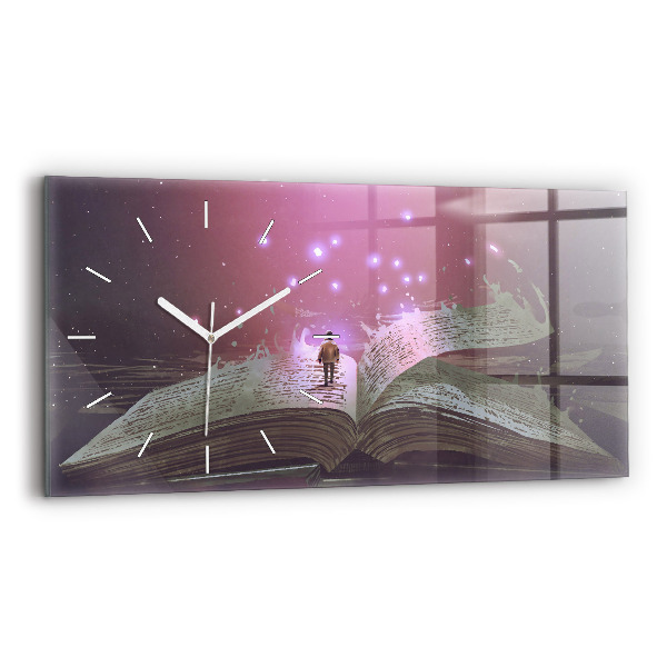 Horloge rectangulaire horizontale Livre abstrait