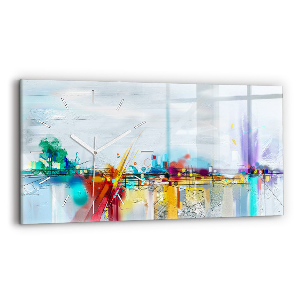 Horloge rectangulaire horizontale Pont abstrait