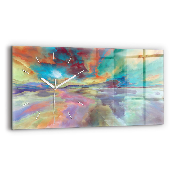 Horloge murale horizontale Paysage abstrait