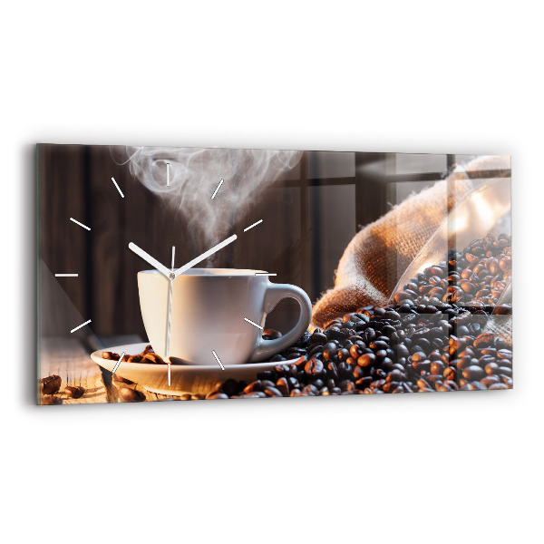 Horloge rectangulaire horizontale Tasse de café