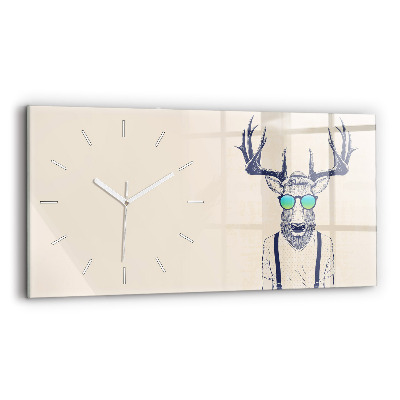 Horloge murale horizontale Cerf abstrait