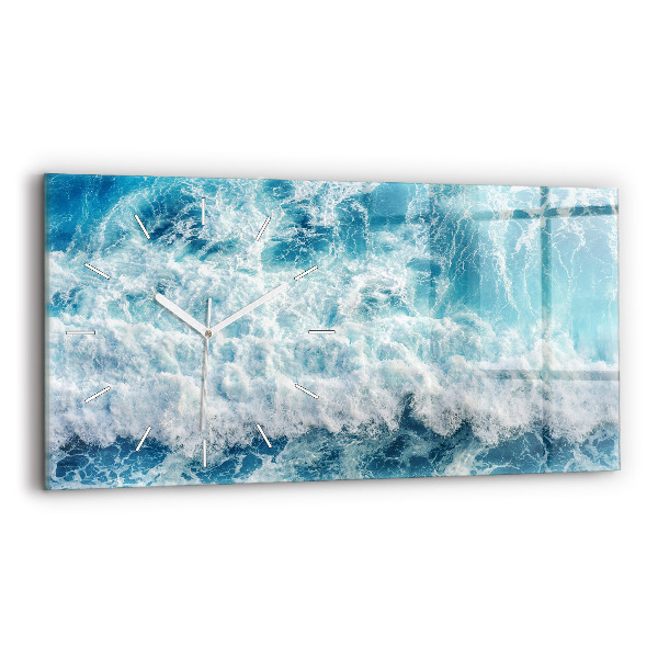 Horloge rectangulaire horizontale Vagues de la mer